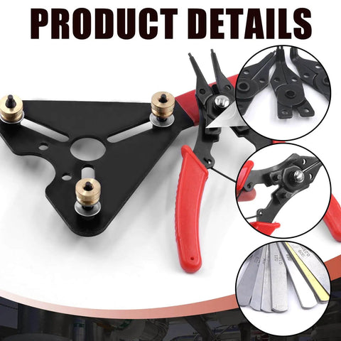 Heavy Duty Auto Clutch Holding Tool Kit With Adjustable Clutch Holder Snap Ring Pliers 4 Interchangeable Jaws 32 Steel Feeler Gauge