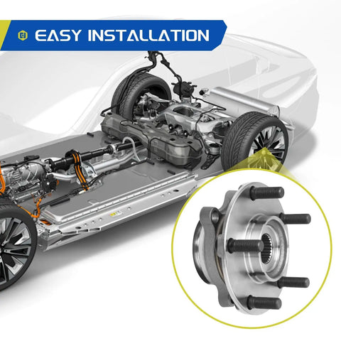 Diagram showing front wheel bearing hub assembly for 2007 2012 Nissan Sentra 2.0L with 4 wheel ABS and 4 lugs OE grade replacement