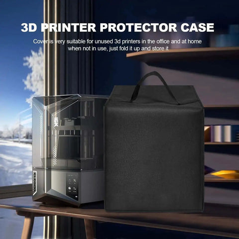 Heavy Duty Waterproof Anti Static Nylon Dust Cover For Saturn 4 Ultra 16K Resin 3D Printer Universal Protective Case on table.