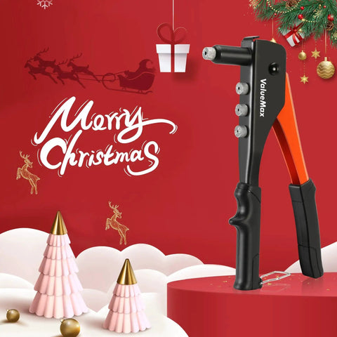 4 In 1 Hand Riveter Kit With 200 Rivets For Metalwork against Christmas background
