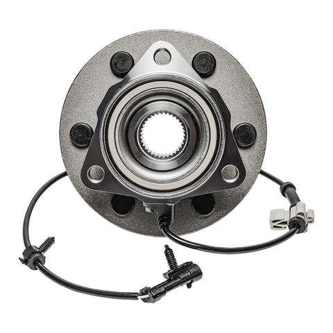 Front view of 4x4 Front Wheel Bearing Hub Kit For Silverado Sierra Yukon XL Express Savana 2500 Chevy GMC Cadillac Escalade Includes 2 Front Hubs