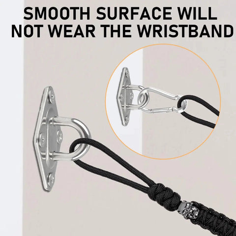 Wall Mount For Resistance Bands With Hooks Space Saving Home Gym Anchor For Fitness Bands And Suspension Training Organize Equipment Efficiently In Small Spaces Durable Steel Construction Includes 12 Pack, showing installation detail.