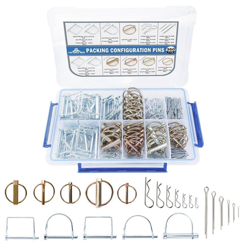 360 Piece Heavy Duty Pin Kit For Trailers Tractors Trucks Mowers And Farm Equipment Built Tough With Hitch Pins R Clips