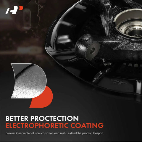 Electrophoretic coating on front left steering knuckle and wheel bearing hub assembly for Toyota Highlander and Lexus RX350 RX450h