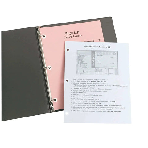 Self Adhesive Hole Reinforcement Stickers For One Quarter Inch Punches in binder with reinforced three-hole pages