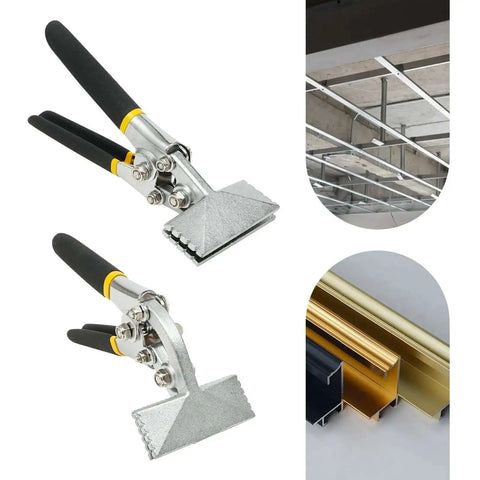 Pro Grade Sheet Metal Bending Tool Set Two Pack Heavy Duty Hand Seamers with straight and curved jaws for metal sheet bending