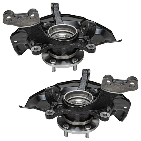 Front Two Piece Steering Knuckles and Wheel Hub Bearings Replacement Kit for Lexus RX330 RX350 RX400h and Toyota Highlander Hybrid 2004-2009 OEM-Grade Includes Two Knuckles