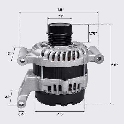 130 Amp Alternator Direct Fit For Chevy Malibu 2016 To 2020 1.5L And Cruze 2016 To 2019 1.4L With 5 Groove Decoupler Pulley Replacement