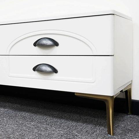 White dresser with 10 Pack 3 Inch Cabinet Cup Pulls Matte Black Swedish Iron Drawer Hardware For Kitchen Cabinets And Drawers.