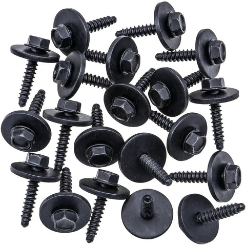 20 Piece Fender Liner Bumper Cover Splash Shield Bolt Kit For GM Ford Chevy Cars Suvs Including Camaro Cruze Equinox Silverado Malibu Fusion Mustang Edge Escape Explorer F150 Rexka bolts