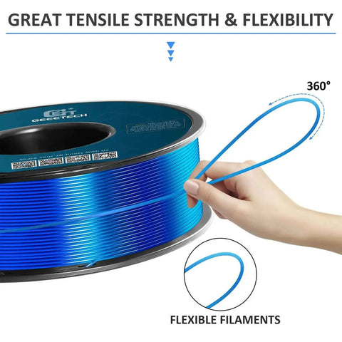 Flexible TPU Filament 1.75mm 95A High Elasticity 3D Printer Filament 1Kg Spool For Daily Wear And Tough Prints Fits Most FDM Printers