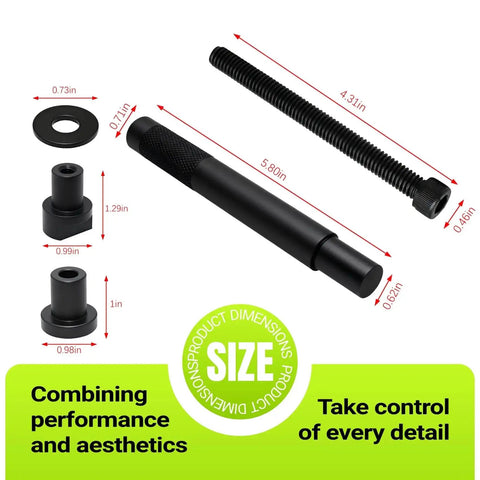 Solid Steel Harley Touring Shift Pedal Shaft Bushing Quick Remover Installer Tools dimensions and components