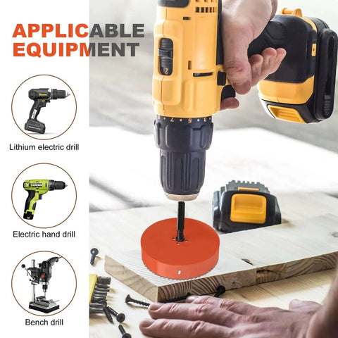 6 Inch Hole Saw Kit For Recessed Lights With Dust Bowl For Clean Precise Cuts In Wood Metal And Plastic Bi Metal Drywall Saw Teeth For Long Lasting Sharpness And Dust Free Drilling Ideal For Pros And DIYers Storystore in use with drill on wood