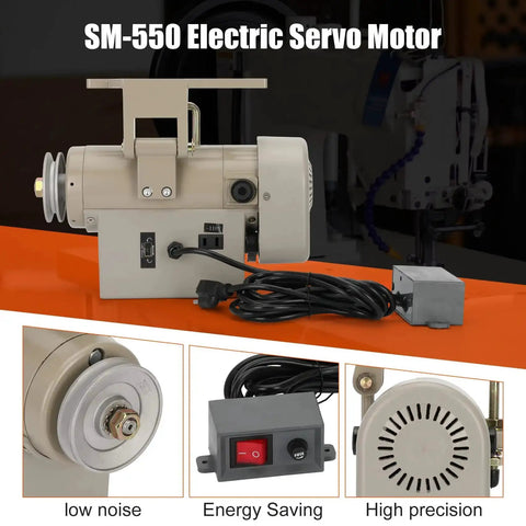 Beefy 550W Sewing Machine Servo Motor Workhorse For Home And Industrial Use, 110V AC, 3/4HP, 3450RPM, Durable Metal Case