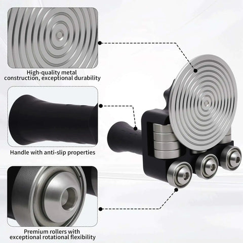 Compact Manual Metal Bending Machine for Sheet Metal with durable rollers and anti-slip handle, detail view