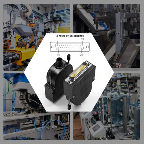 No Soldering Needed DB25 Male And Female Serial Adapters Kit for DIY RS232 D Sub 25 Pin Cabling with Terminal Connectors in Industrial Setting