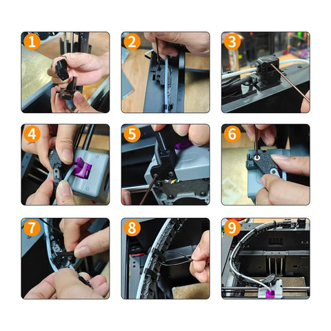Installation steps for Drag Chain Replacement For Adventuer 5M Pro 3D Printer Open Type Plastic Cable Carrier