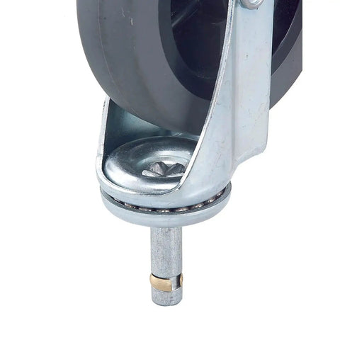 Swivel Caster Kit, Rubber Wheels, 4 Inch, Black, Set Of 4, 7/16 Inch Shaft Diameter, 1-1/2 Inch Stem Length, Ideal For Mobilizing Carton Stands