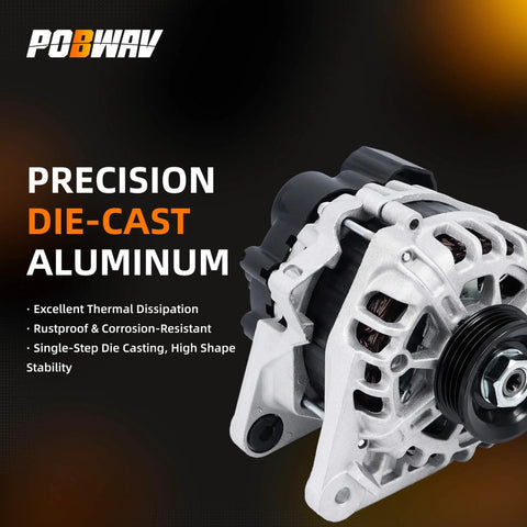 High Output Alternator Replacement For Hyundai Elantra 2007 2012 And Kia Soul 2010 2011 Spectra Spectra5 2007 2009 front view