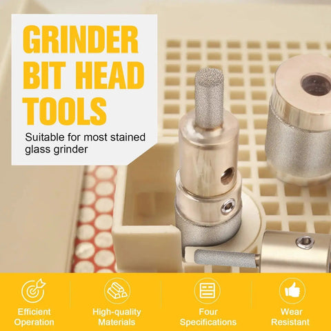 Diamond Grinder Bit Head Tools For Stained Glass Set With Brass Core Pro Grade Four Piece Diamond Bit Set In Sizes