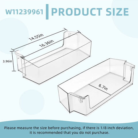 Right Refrigerator Door Shelf Bin Replacement For WRS311SDH WRS325SDH-BY Models, W11239961 W10900538 with dimensions 16.36in x 6.7in