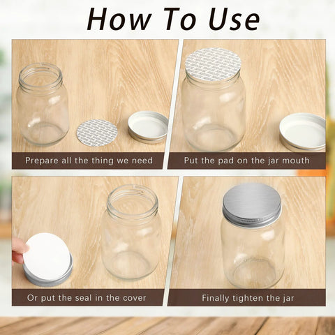 Amazon 70 mm foam lid liner seal for jars; round foam pad with jar and metal lid (100 pcs).