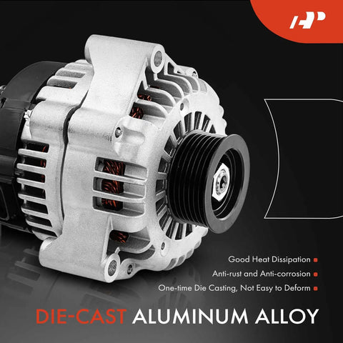 Heavy-Duty 105Amp 12V Alternator For 8.1L V8 Chevy GMC Kodiak with die-cast aluminum alloy housing and 7-groove pulley