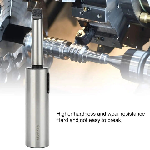 Front view of MT2-MT3 taper sleeve reducing adapter in stainless steel for CNC lathe and milling fixtures