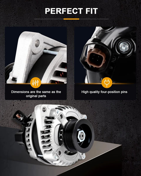 Front view of Beast Mode Alternator Replacement for Honda Odyssey 2008 2010 and Acura TSX TL RL ZDX 2009 2014 Fits OEM 11391 31100 RGW A01 RM Easy Install and Reliable Charging for Daily Driving