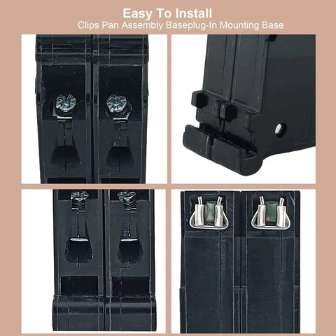 Close-up of Two Pole 20 Amp Circuit Breaker Plug On Mount For Standard Miniature Panels With Thermal Magnetic Trip 10kA 120 240V