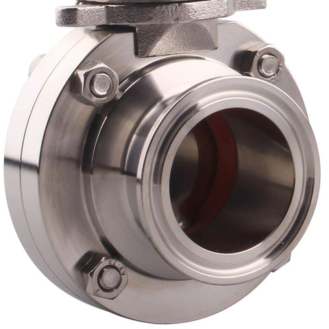 1.5 inch tri-clamp butterfly valve with trigger handle, stainless steel 304, sanitary fitting, 2-pack