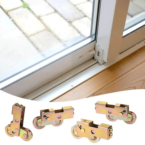 Replacement 4 Pack 1-1/4 Inch Sliding Door Rollers with Steel Ball Bearings for Patio Glass Doors and Screen Doors installation view