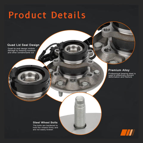 Front Driver Left Wheel Hub and Bearing Assembly For Direct-Fit 2WD Chevrolet Colorado 2004-2008, GMC Canyon 2004-2008