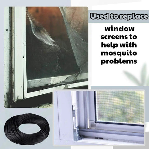 250 Ft Screen Spline Replacement Black Window Retainer Spline For Hollow Serrated Doors And Windows Mesh Shield