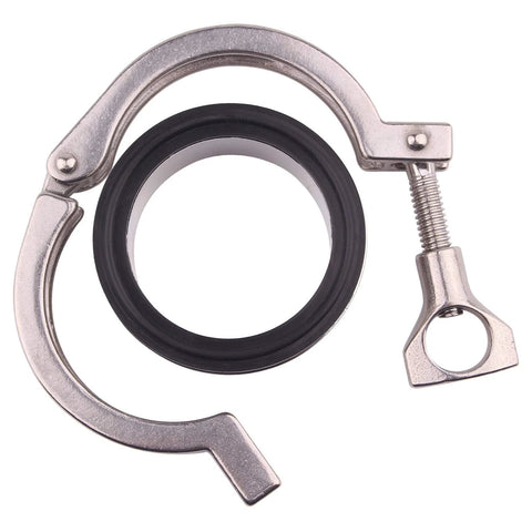 DERNORD stainless steel tri-clamp with black FKM gasket for 2-inch sanitary piping