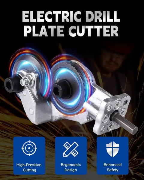 Electric Drill Plate Cutter Nibbler for Sheet Metal with high-precision cutting, steel and aluminum alloy construction, DIY use