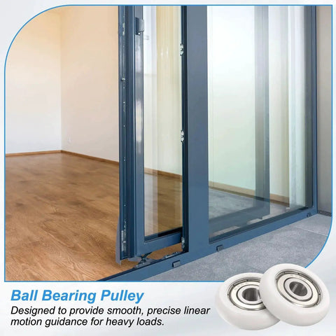 Heavy Duty Built To Last Nylon Ball Bearing Guide Pulleys Set By PATIKIL 8x28x13mm installed on sliding door track
