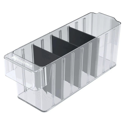Plastic Width Dividers For AkroDrawers Storage Drawers, Customizable organization inserts, 6 pack, black, installed in drawer
