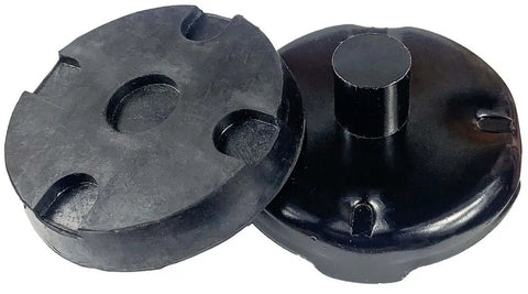 Heavy Duty Floor Jack Saddle With Rubber Pad For 4 Ton Jacks, 4.5 Inch Diameter, 1.14 Inch Stem, Alloy Steel Construction, Black