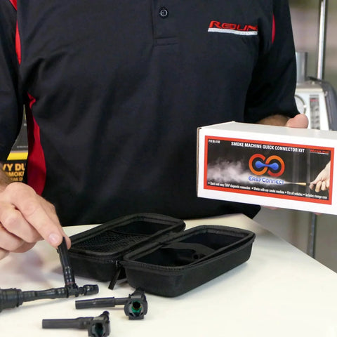 Universal EVAP System Leak Detection Kit For Any Automotive Smoke Machine, Pro Grade Tool shown with case and adapters