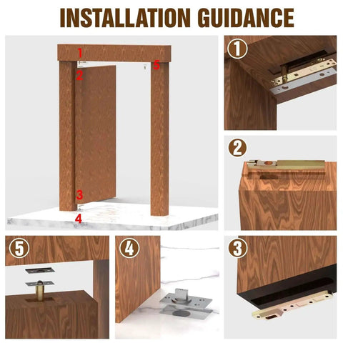 Installation guidance for Hidden Door Hinges With Ball Catch For Heavy Duty 220 LB Wood Doors 360 Degree Secret Bookcase