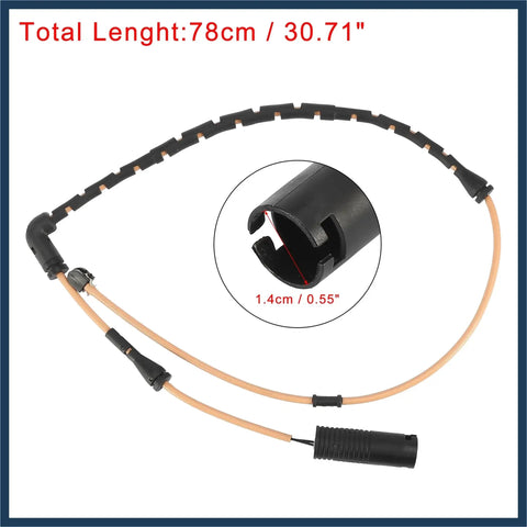 INFINAUTO 2pc brake pad wear sensor set for Land Rover Range Rover, orange wire, 78 cm length, black connector