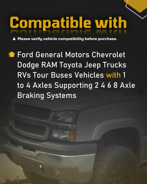 8508211 Proportional Brake Controller Kit banner; front-left view of a gray pickup truck.