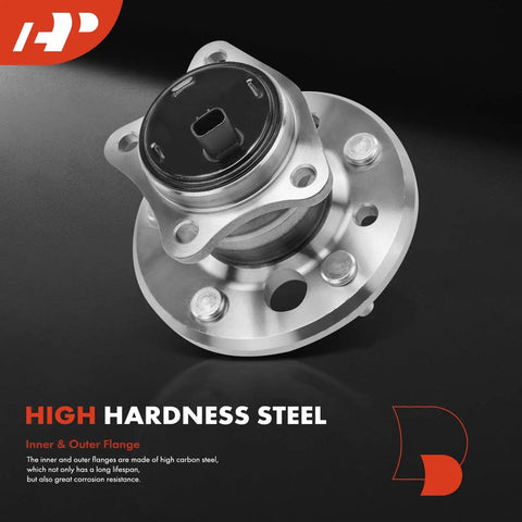 Rear Left Wheel Bearing And Hub Assembly With ABS For Toyota Camry 2002 To 2011 Highlander 2001 To 2003 Avalon Solara And Lexus ES300 ES330 ES350. High hardness steel shown.