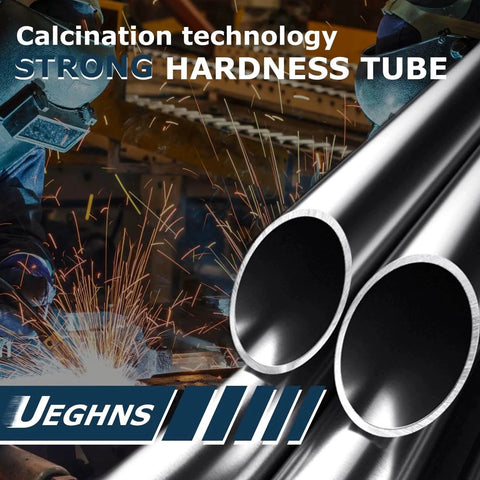 Vughens calcination technology showcasing strong hardness tube with industrial sparks in the background