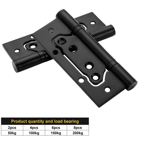 No Mortise 5 Inch Door Hinges Black 304 Stainless Steel With Bearings Heavy Duty 100 Kg Load Capacity 4 Pack product image