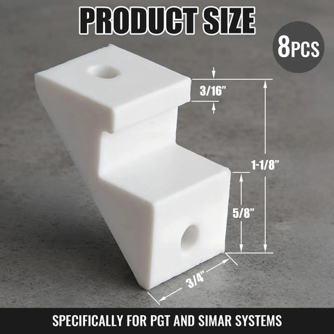 Eight Pack Patio Door Clips And Fixed Panel Brackets For Wood Gliding Sliding Doors Durable Plastic Construction Abrasion Resistant