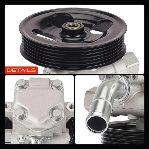 Power Steering Pump With Pulley For Jeep Wrangler 2012 2017 And 2018 JK 3.6L Gas V6 Replace 5154400AC, close-up view of components