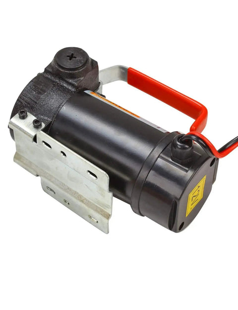 12V DC Portable Electric Fuel Transfer Pump For Diesel Kerosene And Oil with red handle and black body