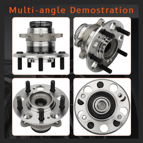 Multi-angle view of Rear Wheel Hub and Bearing Assembly for Hyundai Elantra 2007 to 2012 2.0L with Four Wheel ABS.